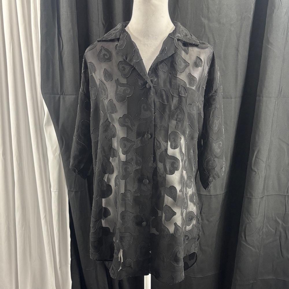 Victoria's Secret Black Button Down Shirt